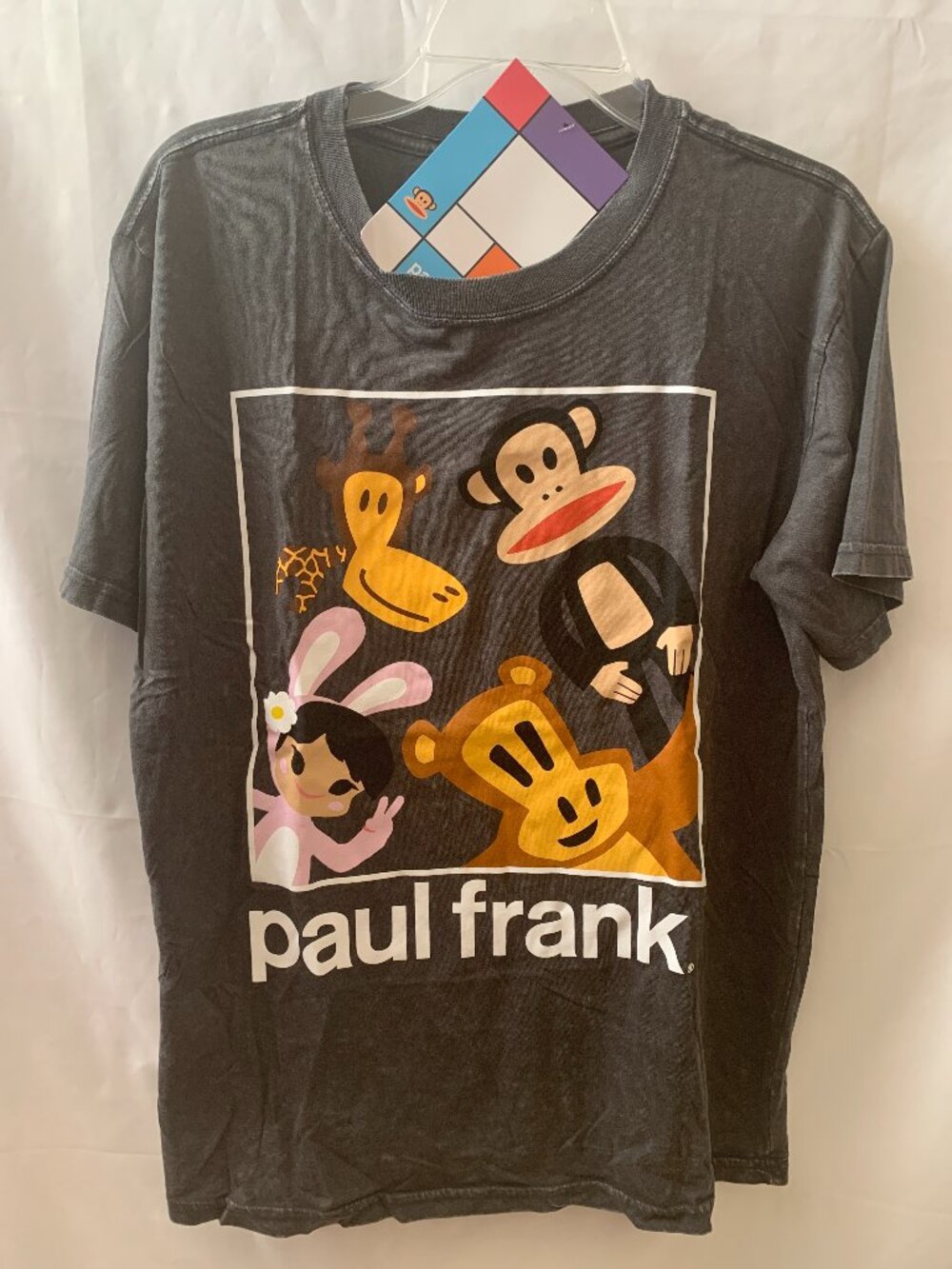 PAUL FRANK Julius the Monkey & Friends Short Sleeve Tee in Charcoal Sz MEDIUM